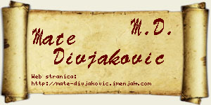 Mate Divjaković vizit kartica